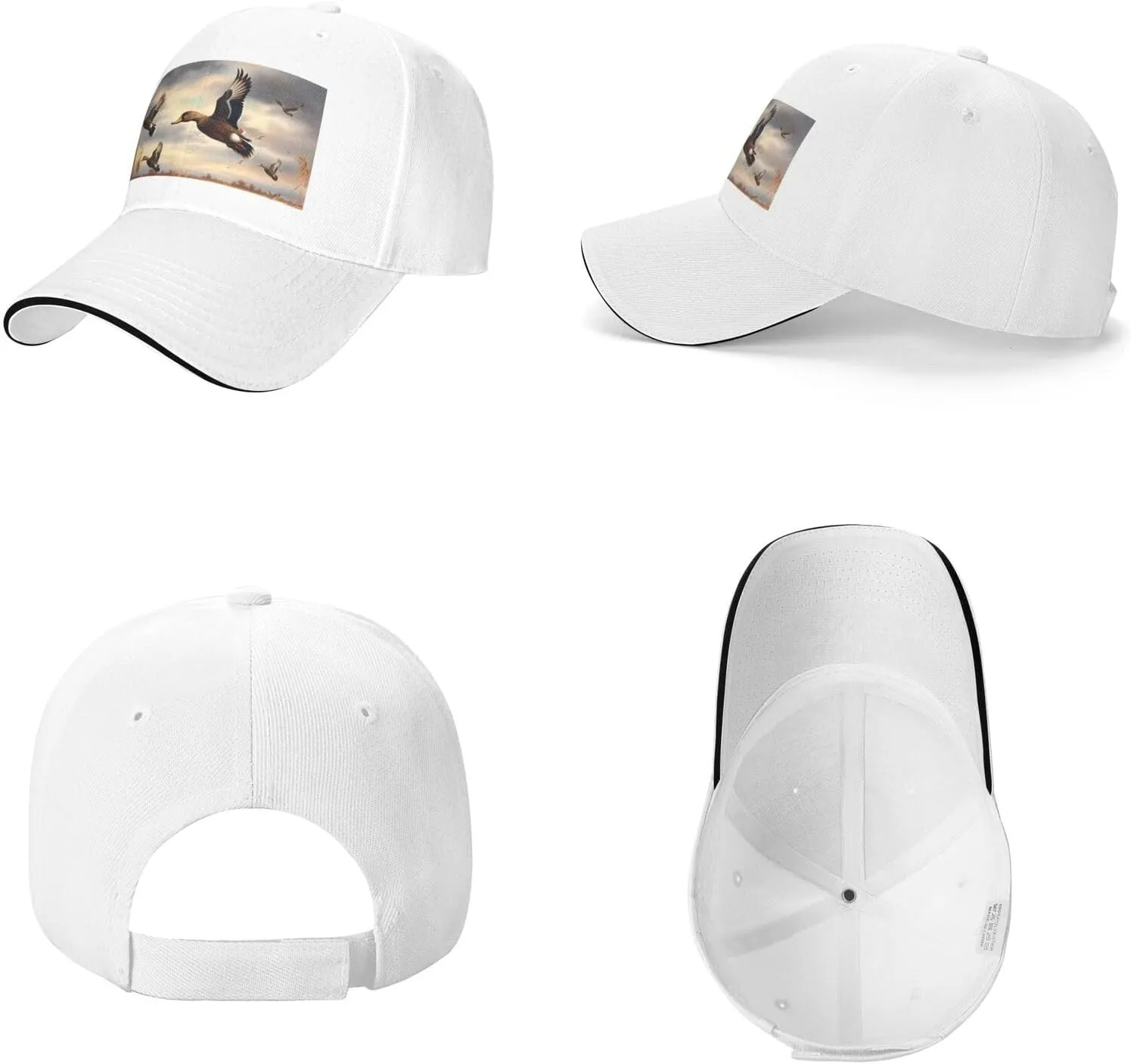Hunting Flying Wild Ducks Adjustable Baseball Cap, Sun Hat Casual Baseball Cap for Daily, Sports, Travel