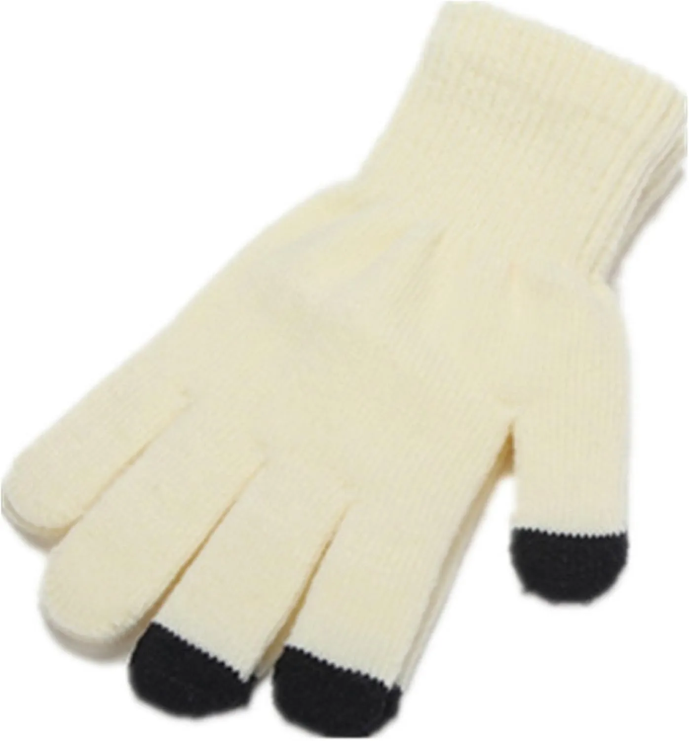 IT'S RIDIC! Warm Knitted Stretch touchscreen/texting winter gloves with a soft texture. Just thick enough to not be bulky. Off-White
