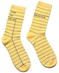 Library Card  (Yellow)  Men's Crew Socks