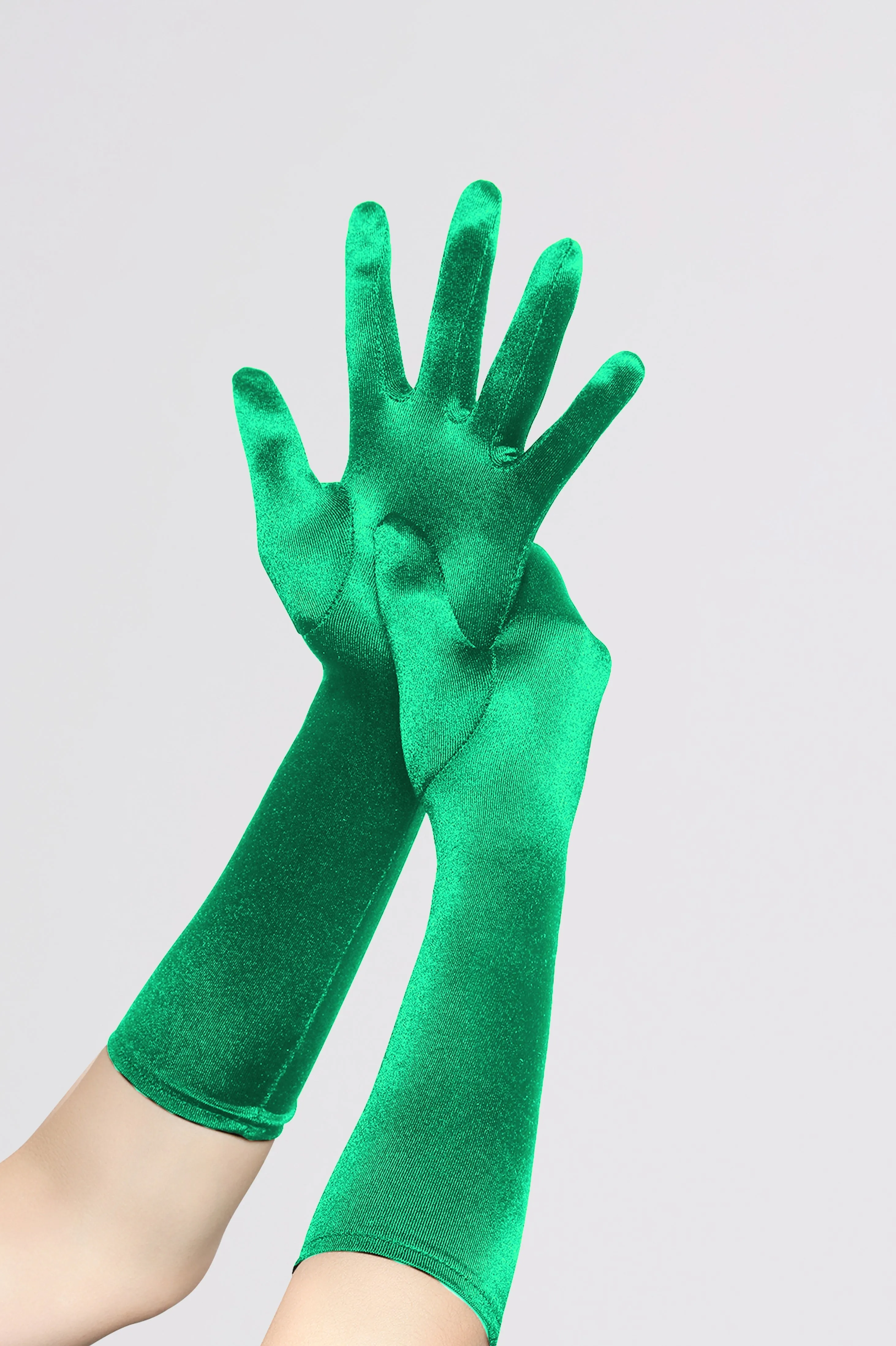 Long Satin Stretchy Flapper Gloves