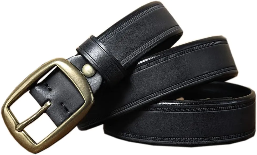 Men Genuine Leather Belts Full Grain Top Leather Belts for Men Vintage Leisure for Jeans Casual Strap