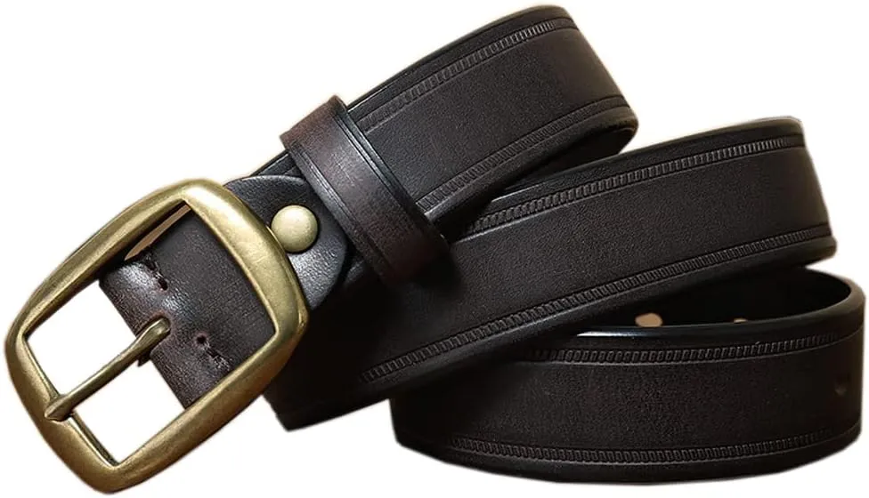 Men Genuine Leather Belts Full Grain Top Leather Belts for Men Vintage Leisure for Jeans Casual Strap