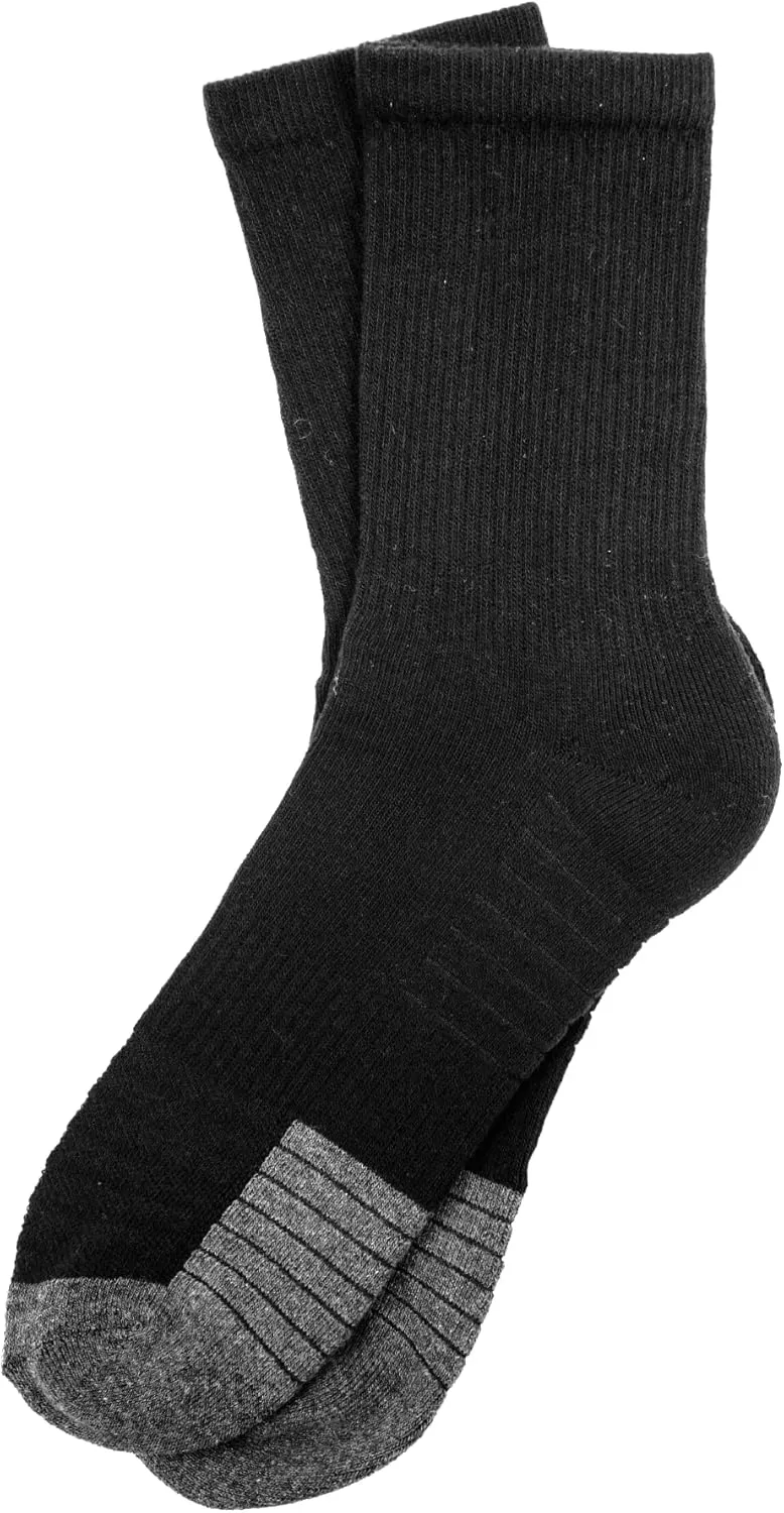 Men's Athletic Socks - Pack of 6 - Cotton Blend - One Size (8-12)