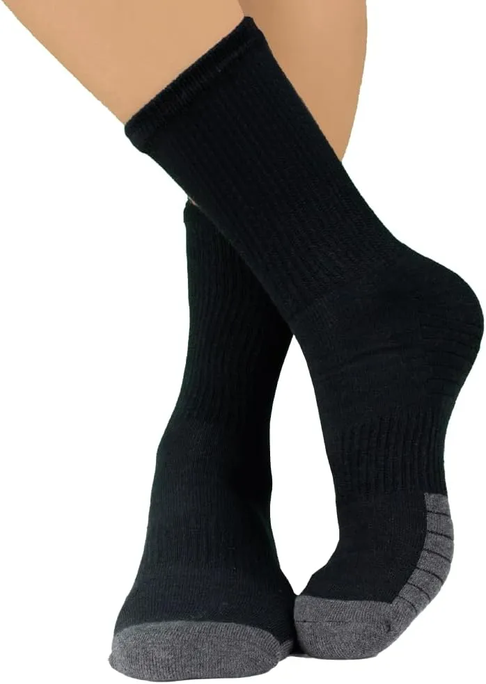 Men's Athletic Socks - Pack of 6 - Cotton Blend - One Size (8-12)