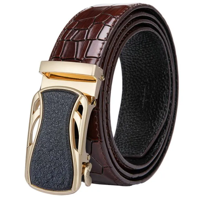 Men's Leather Belt With Automatic Buckle