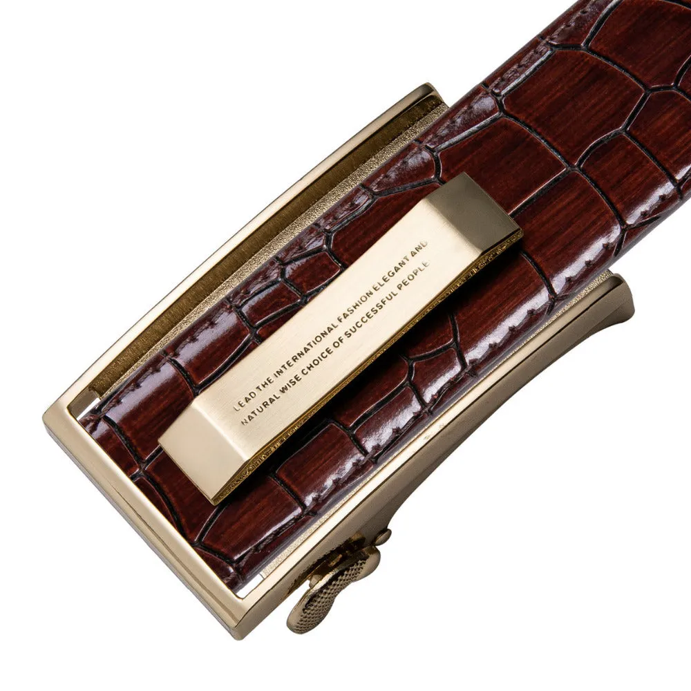 Men's Leather Belt With Automatic Buckle