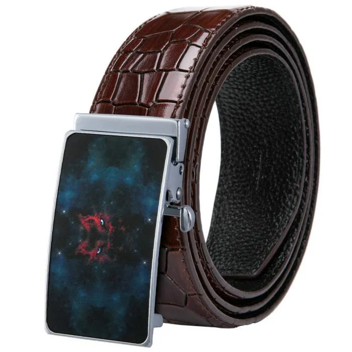 Men's Leather Belt With Automatic Buckle