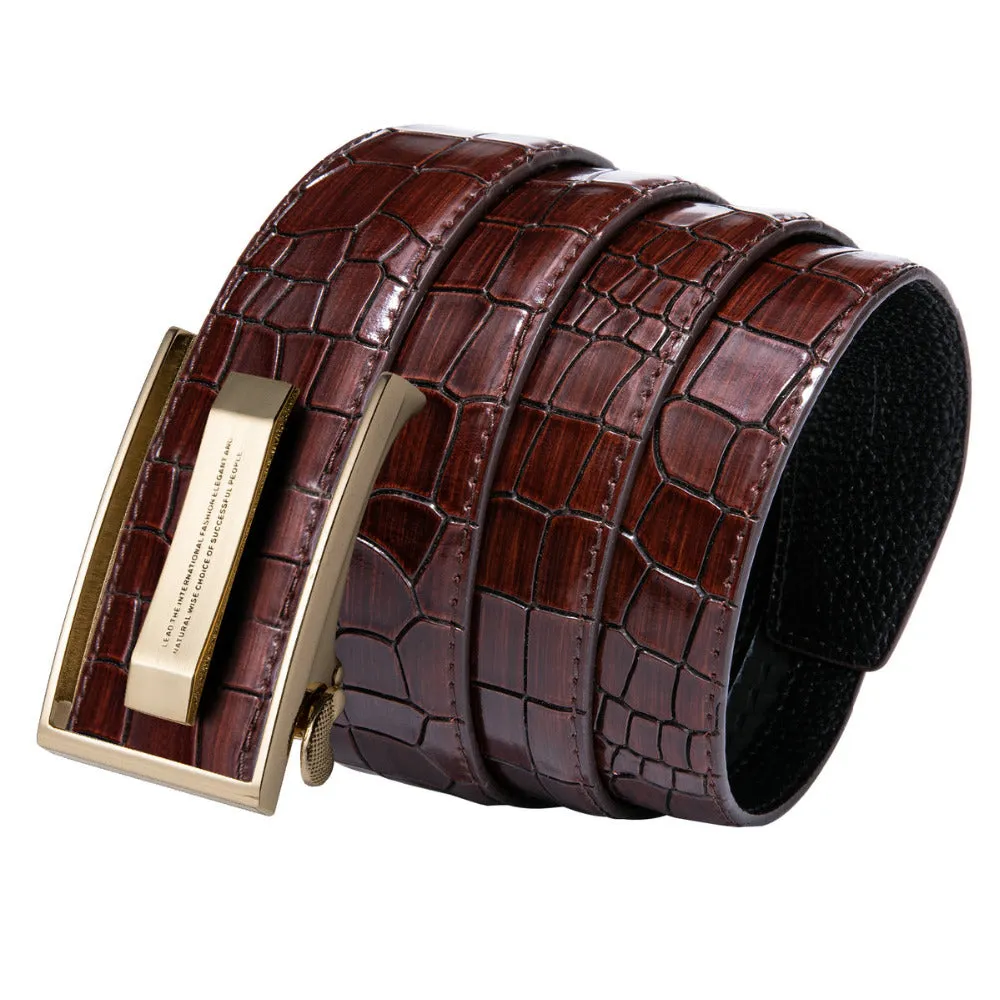 Men's Leather Belt With Automatic Buckle