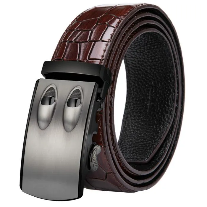 Men's Leather Belt With Automatic Buckle