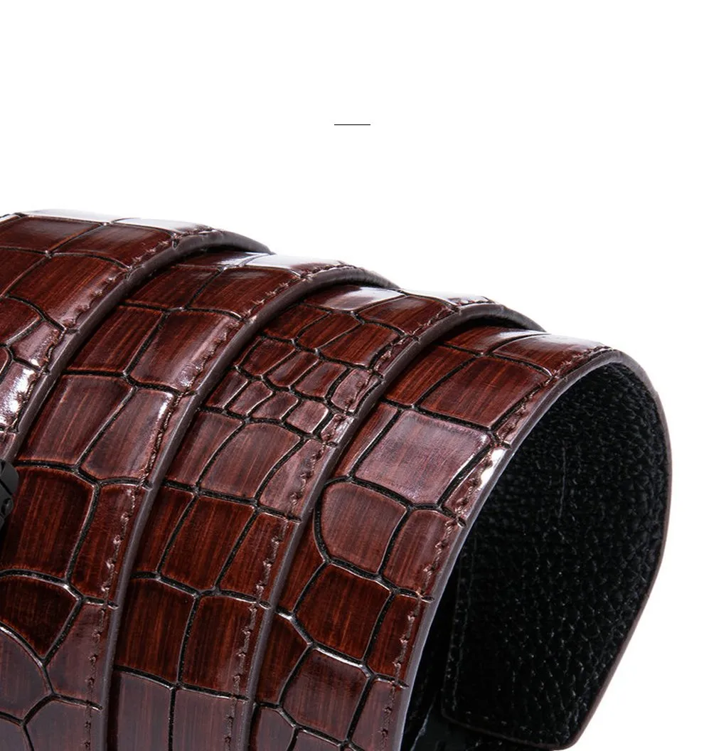 Men's Leather Belt With Automatic Buckle