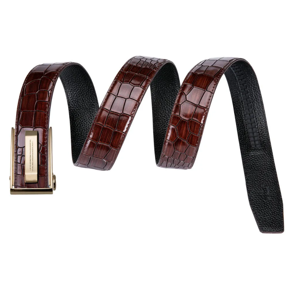 Men's Leather Belt With Automatic Buckle