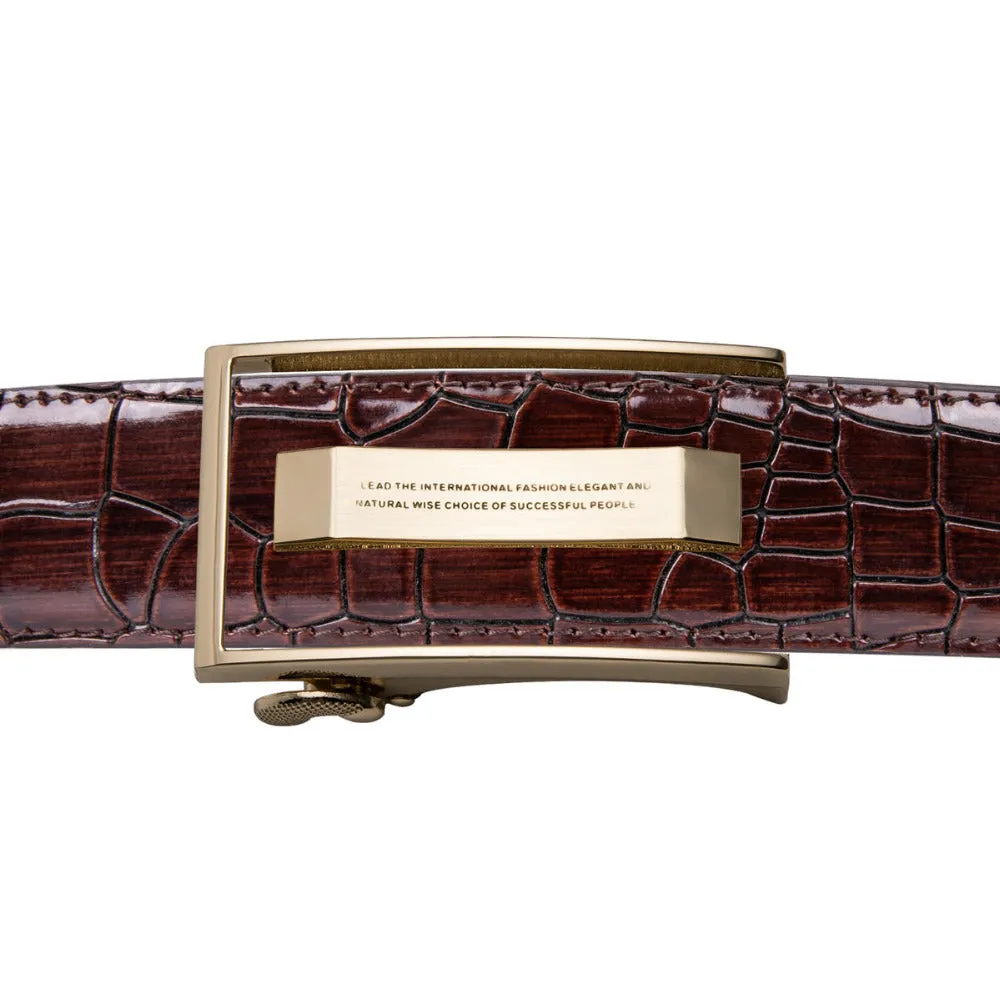 Men's Leather Belt With Automatic Buckle