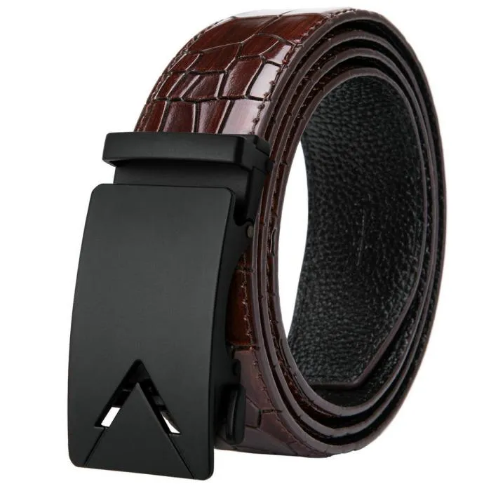 Men's Leather Belt With Automatic Buckle