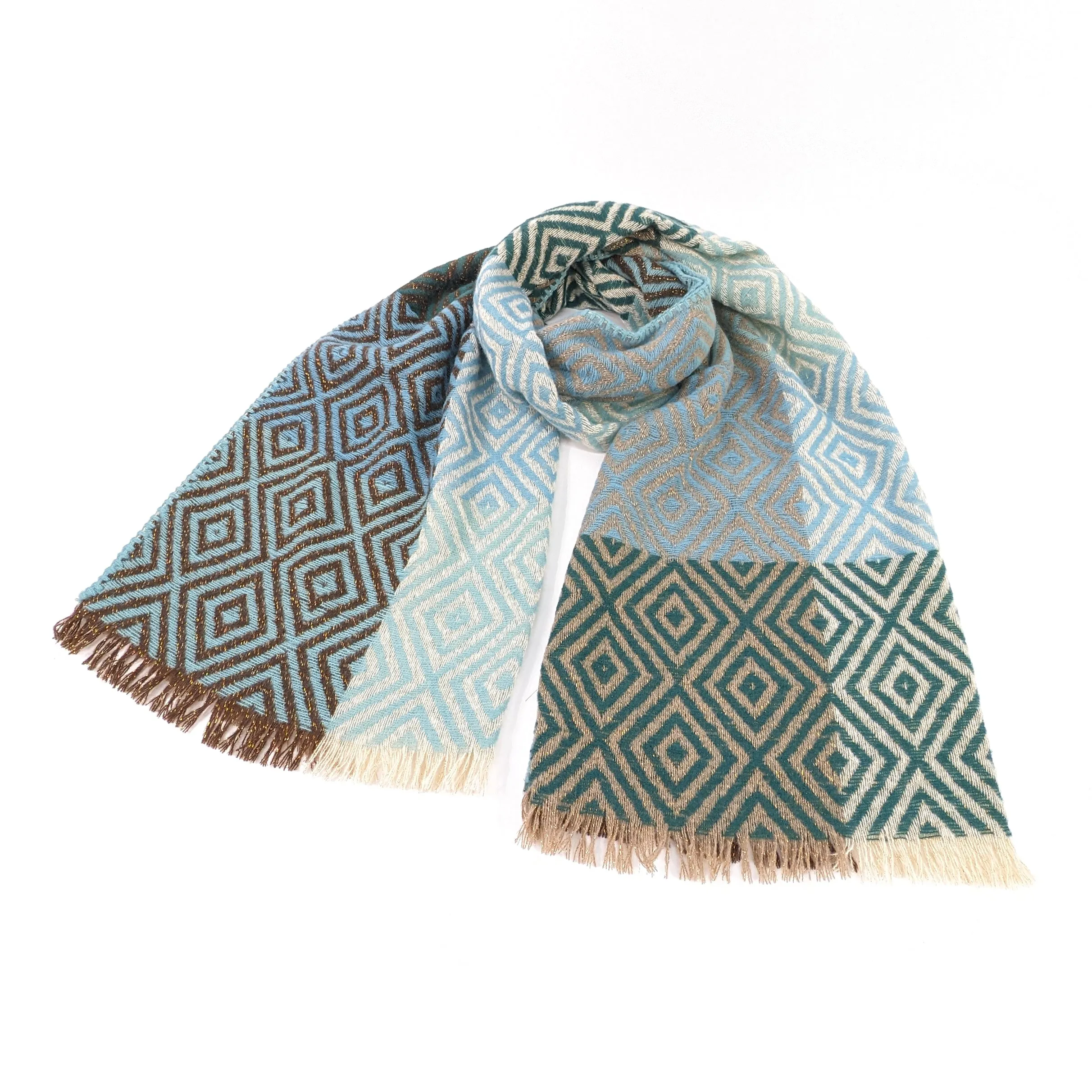 Nevsha - Sparkling Diamonds Blanket Scarf (65x180cm) - Blue/Green