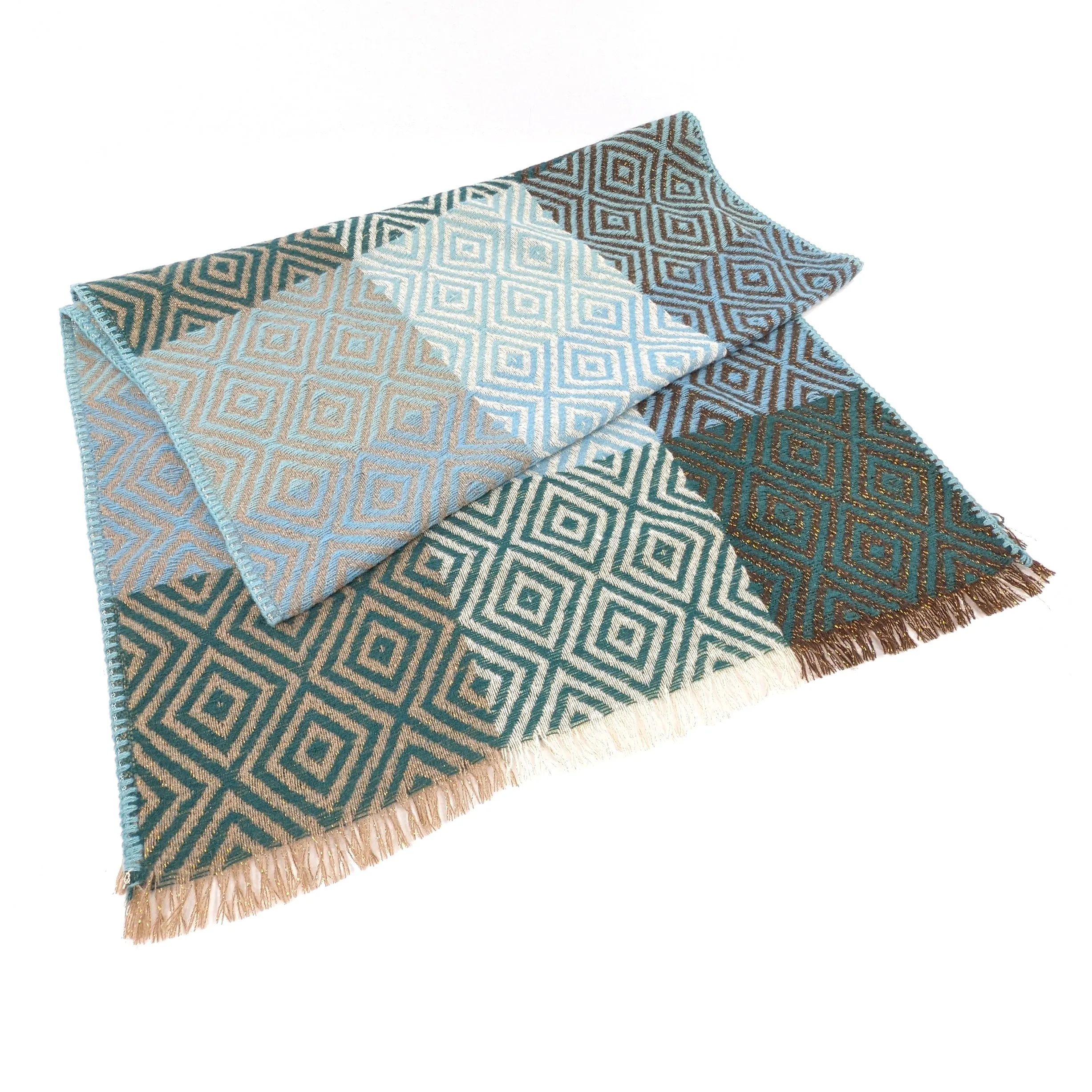 Nevsha - Sparkling Diamonds Blanket Scarf (65x180cm) - Blue/Green