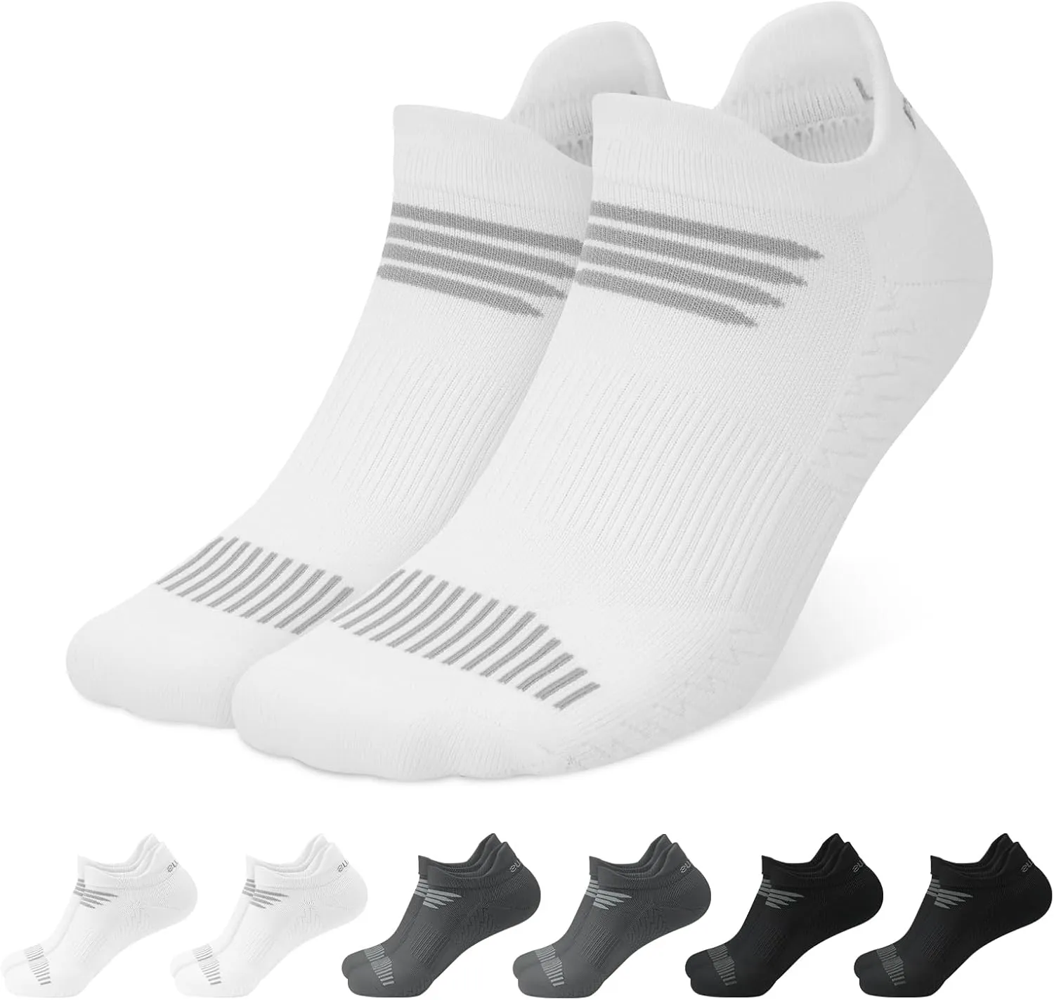 PAPLUS Women's Running Socks 6 Pairs - Athletic Ankle Socks with Arch Support, Comfort Anti-Blister Cushioned