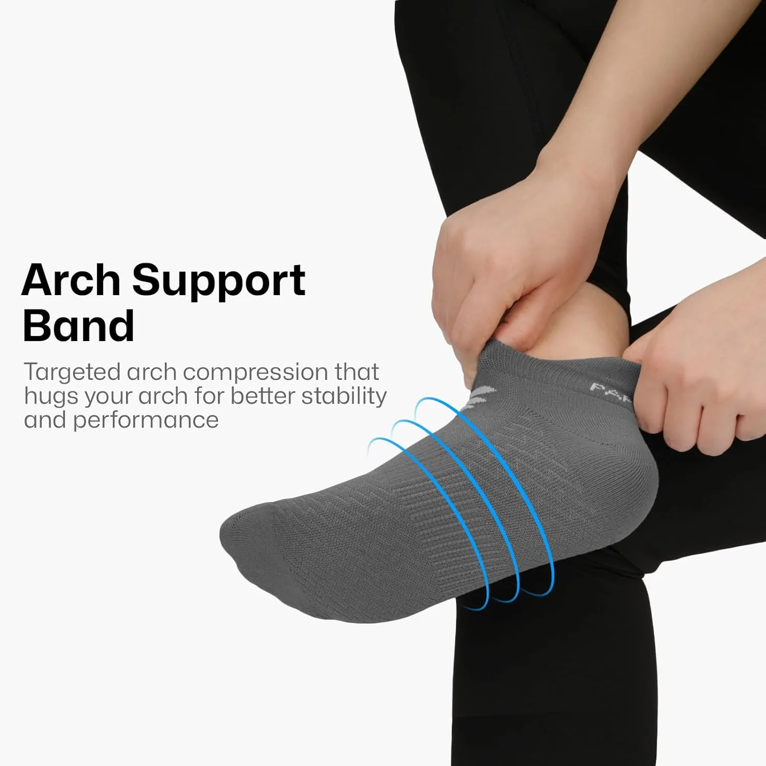 PAPLUS Women's Running Socks 6 Pairs - Athletic Ankle Socks with Arch Support, Comfort Anti-Blister Cushioned