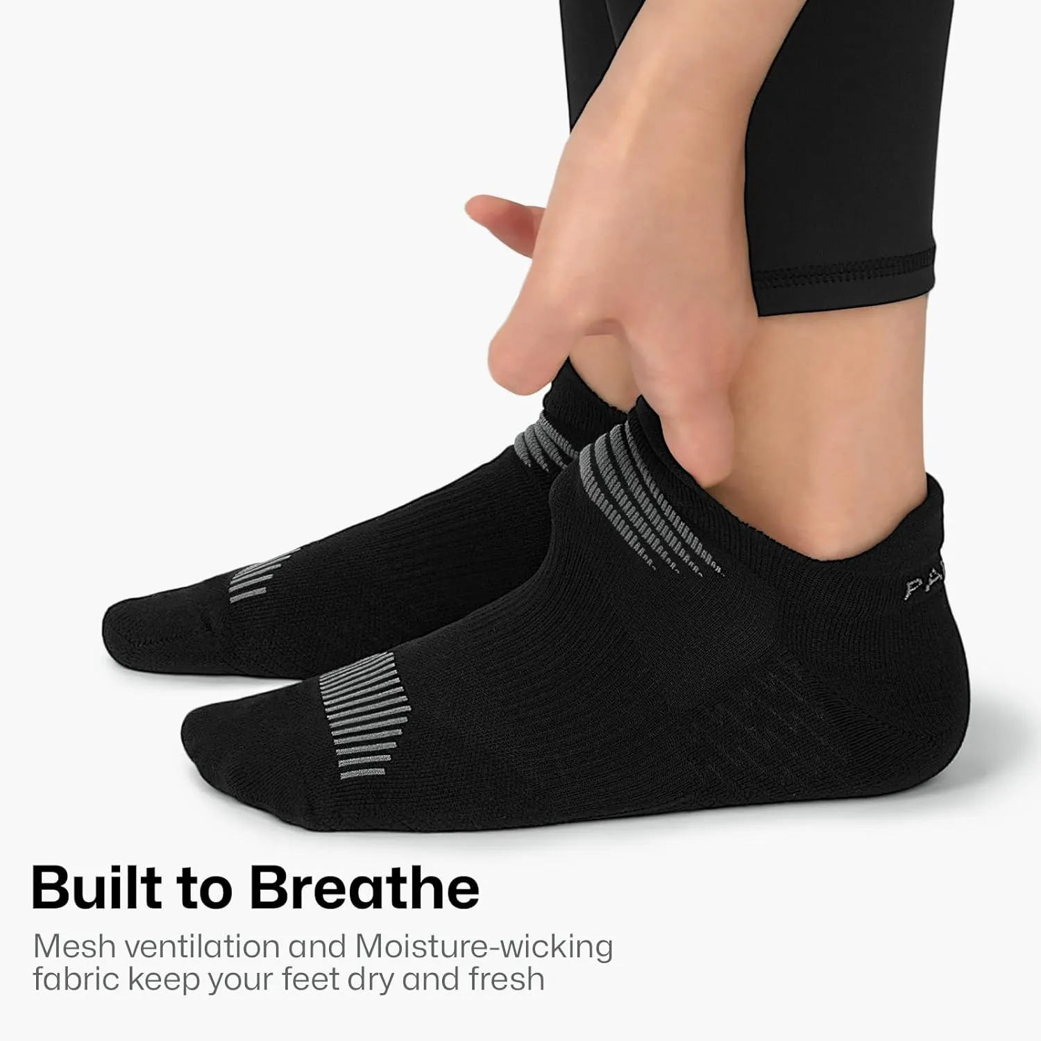 PAPLUS Women's Running Socks 6 Pairs - Athletic Ankle Socks with Arch Support, Comfort Anti-Blister Cushioned