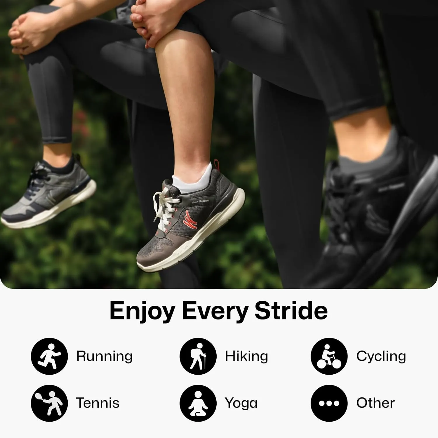 PAPLUS Women's Running Socks 6 Pairs - Athletic Ankle Socks with Arch Support, Comfort Anti-Blister Cushioned