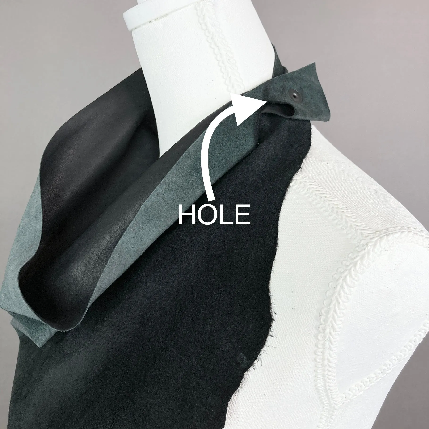 Petite Chic Black Leather Scarf