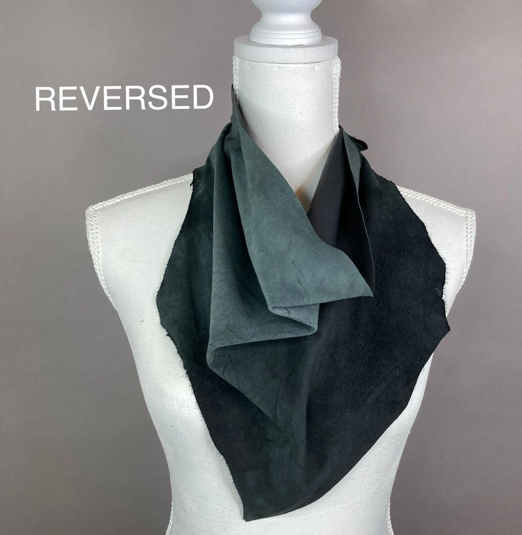 Petite Chic Black Leather Scarf