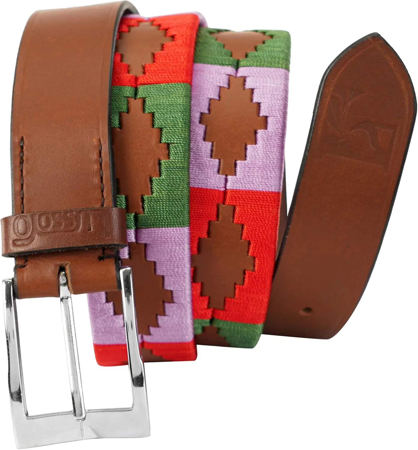 Polo Belt 100% Leather Embroidered Unisex Gaucho Argentina Strong Argentinian Style Hand Stitched Argentinian Leather