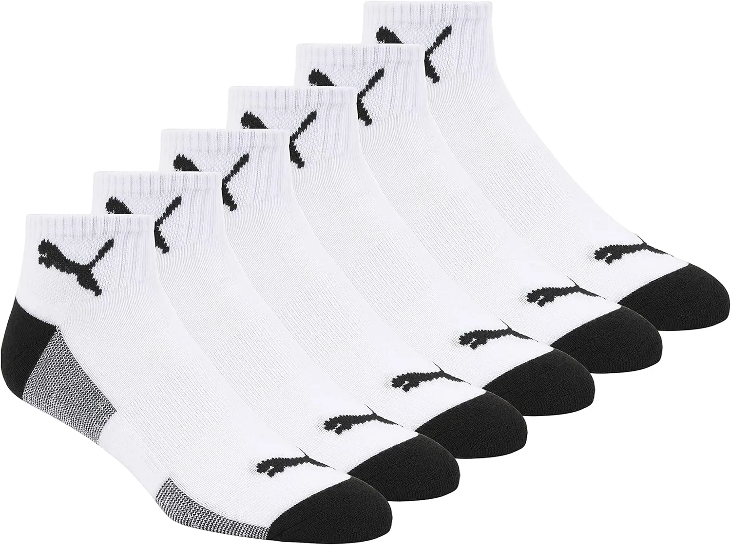 PUMA Men's 6 Pack Quarter Crew Socks