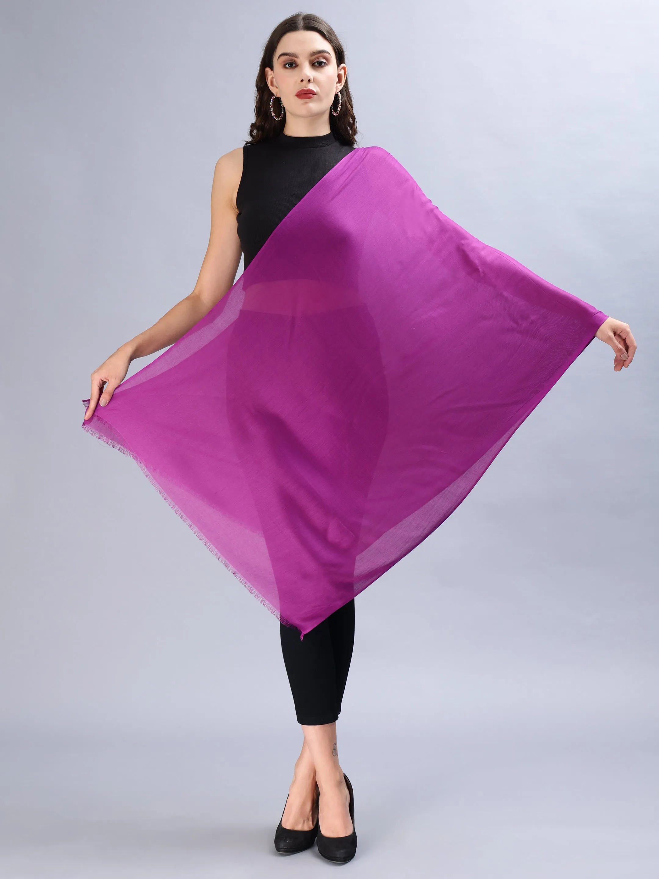 Purple Viscose Summer Stole Scarves