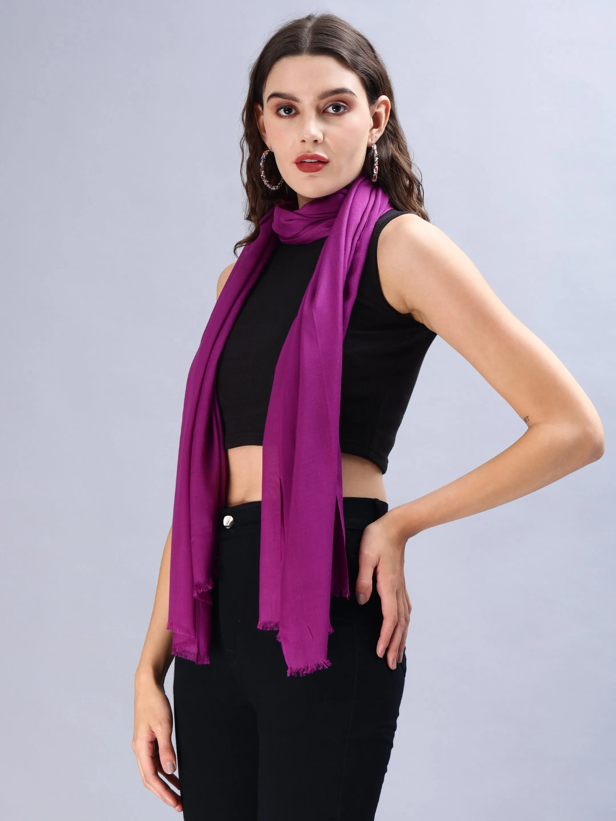 Purple Viscose Summer Stole Scarves
