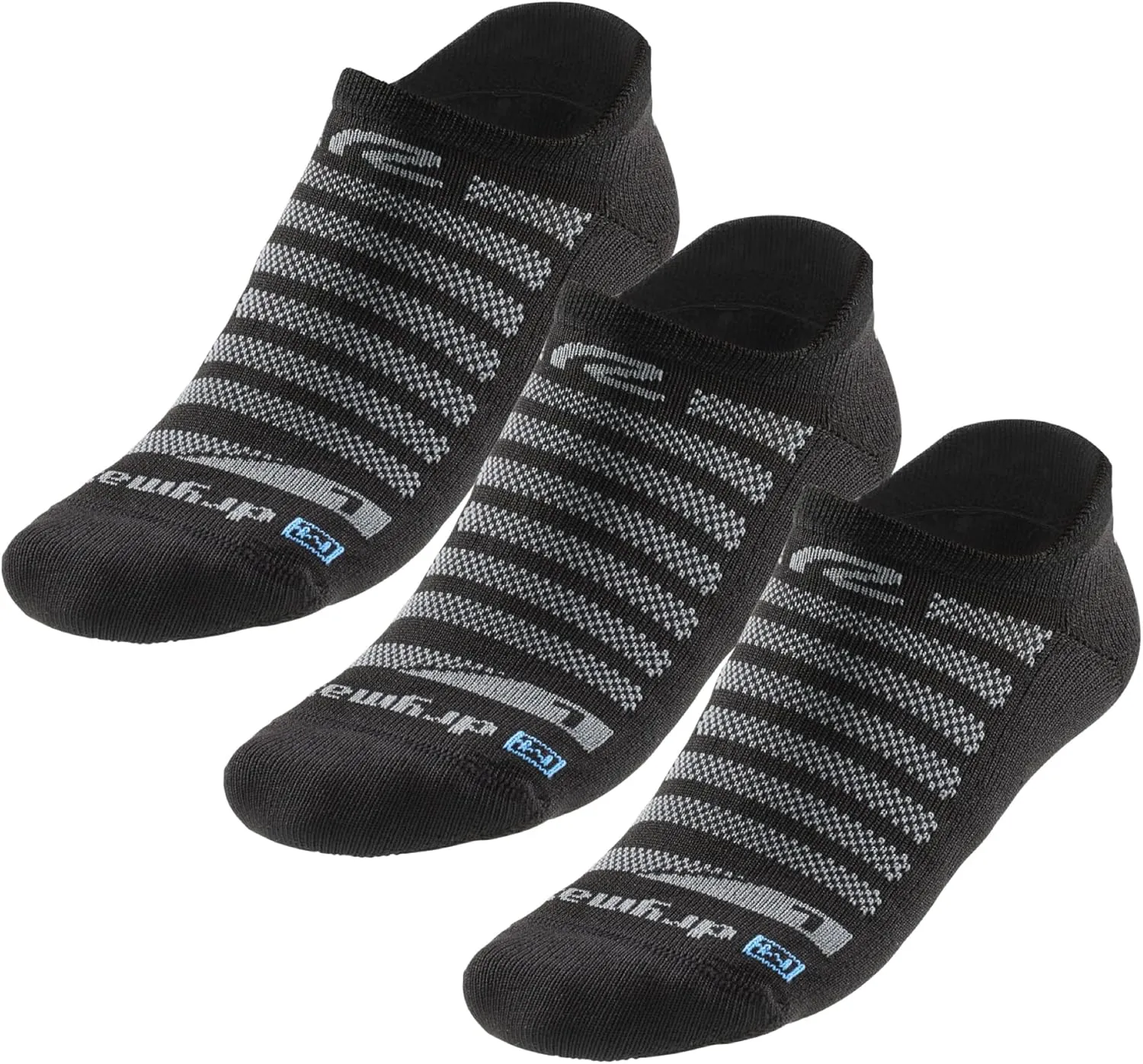 R-Gear Drymax No Show Running Socks For Men and Women | Breathable, Moisture Control & Anti Blister | 3 Pack
