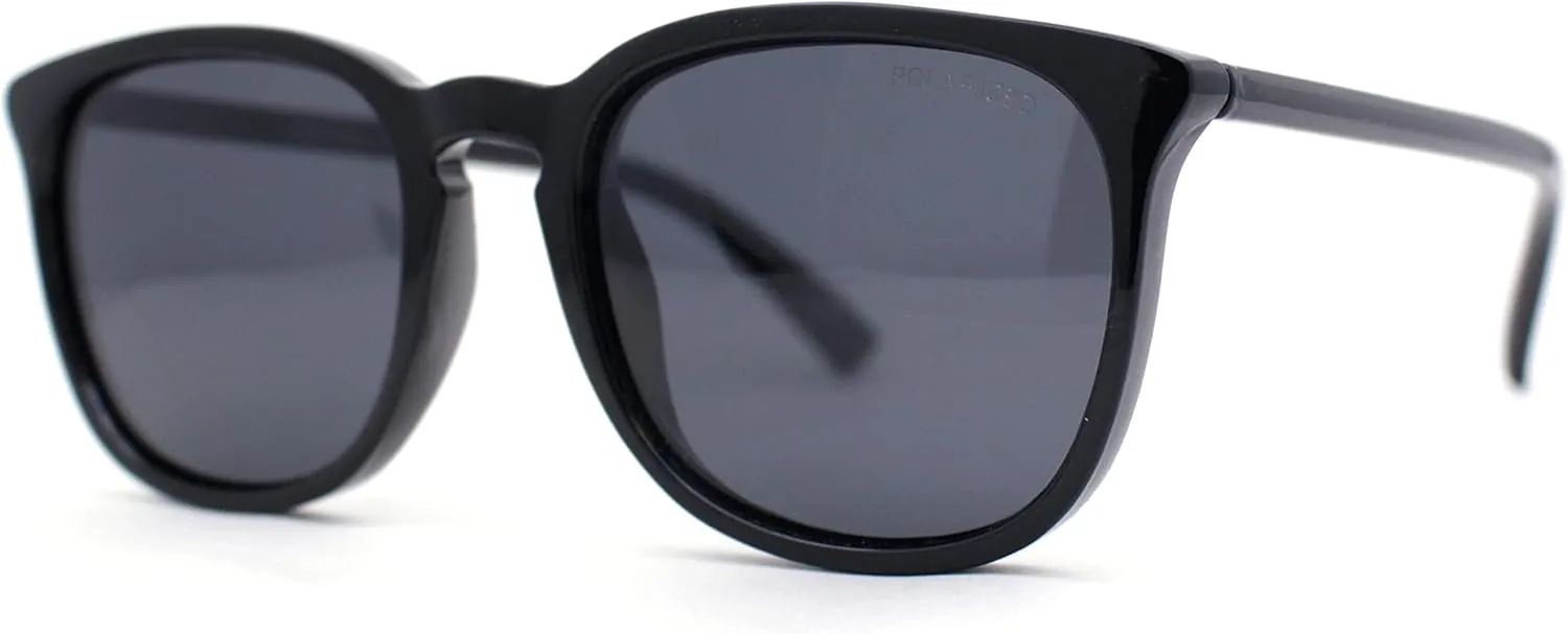 SA106 Polarized Gentlemanly Minimal Keyhole Bridge Thin Horn Rim Sunglasses