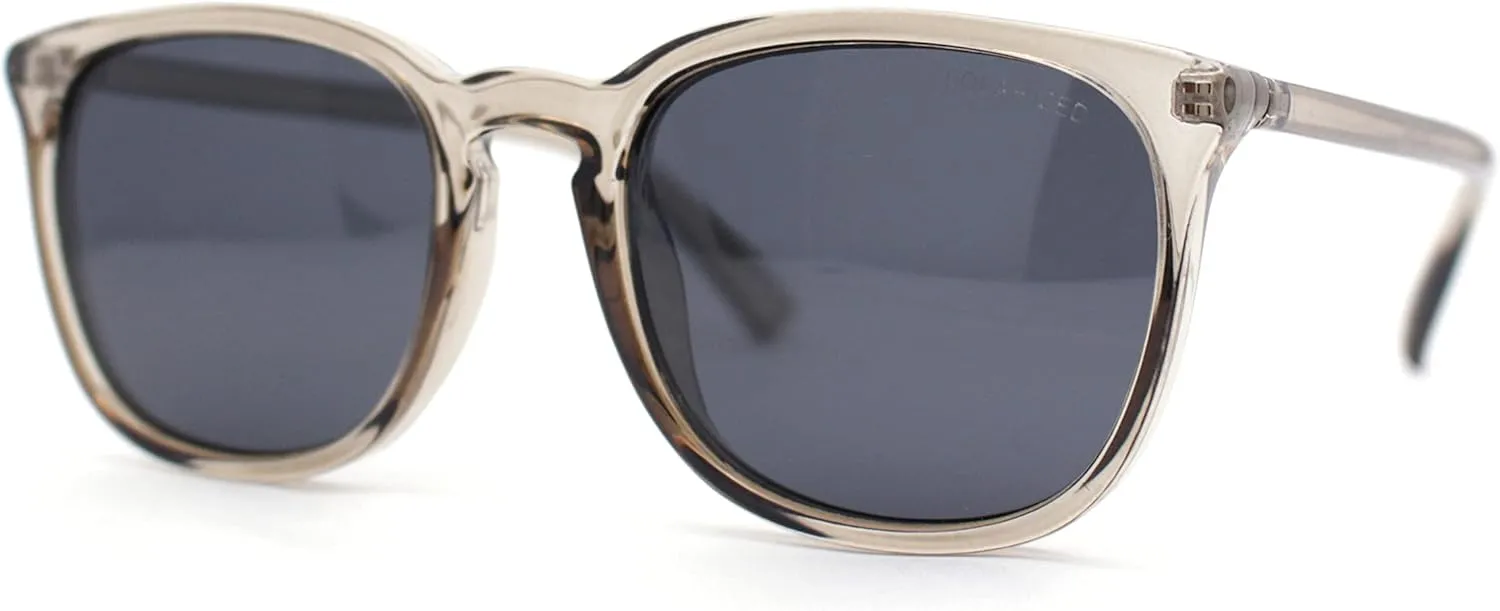SA106 Polarized Gentlemanly Minimal Keyhole Bridge Thin Horn Rim Sunglasses