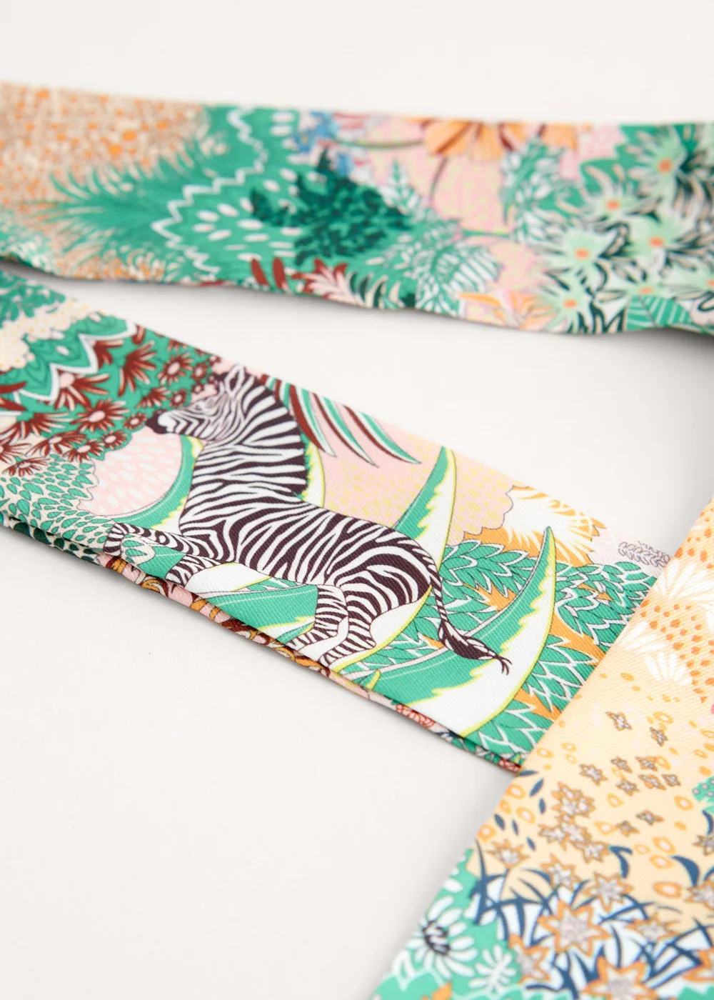 SAFFRON SATIN SCARF - JUNGLE TEAL
