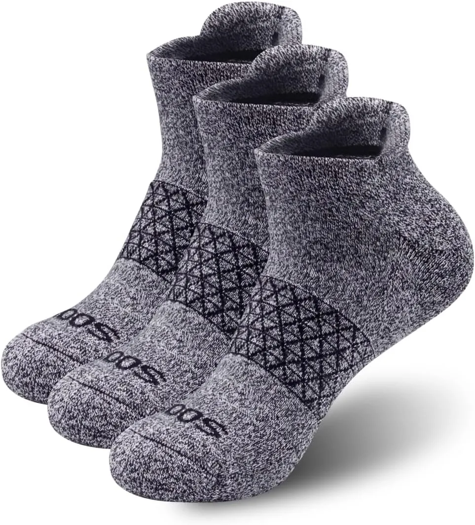 Sooni Ankle Socks - Unisex Athletic Cushioned Breathable Low Cut Tab With Arch Support, Comfort Fit Performance Multipack