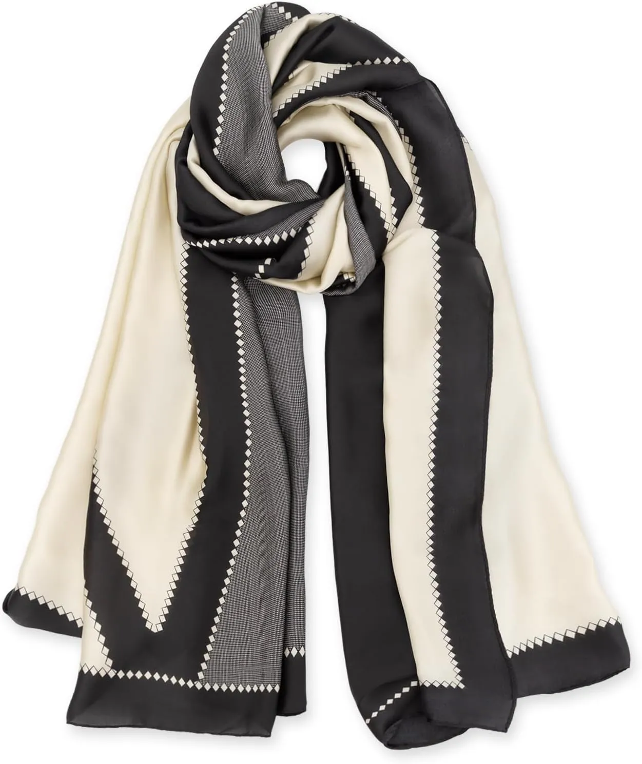 vimate 100% Large Silk Feeling Scarf-Women's Fashion Long Mulberry Silk Satin Neck Scarf Sunscreen Shawl Wrap Headscarf