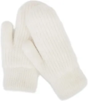Women Men Winter Warm Mittens - Fashionable Stretchy Knit Gloves Cold Weather Soft Faux Rabbit Fur Mittens Elastic Mittens