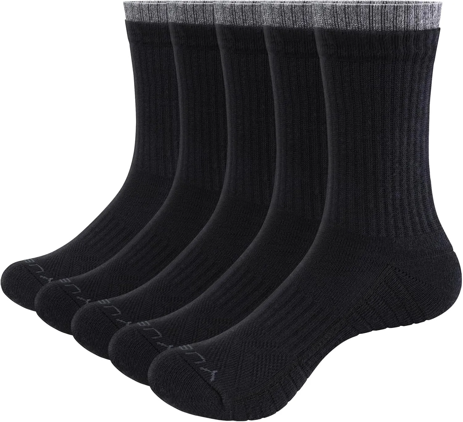 Womens Moisture Wicking Cushioned Cotton Casual Everyday Work Gym Training Athletic Crew Socks for Women, 5 Pairs