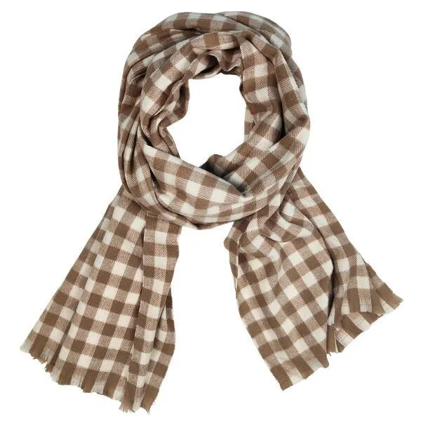 Wynter Gingham Tan Scarf